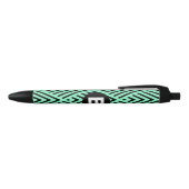 Mint Green Trendy Chevron Pattern Monogram Zwarte Inkt Pen (Bovenkant)