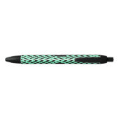 Mint Green Trendy Chevron Pattern Monogram Zwarte Inkt Pen (Achterkant)