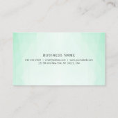 Mint Green Trendy Modern Simple Sjabloon Visitekaartje (Achterkant)