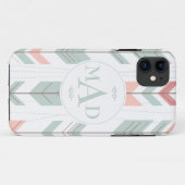 Mint Green Tribal Pattern Monogram iPhone 5 Hoesje (Achterkant (horizontaal))