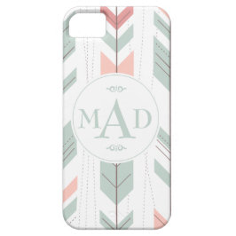 Mint Green Tribal Pattern Monogram iPhone 5 Hoesje