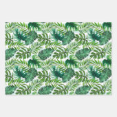 Mint Green Tropical Leaves en Geometric Pattern Inpakpapier Vel (Voorkant)
