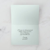 Mint Green Tropische Waterverf Bloemen Verjaardag Kaart (Binnen)