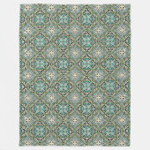 Mint Green Turquoise Hip Bohemian Bali Art Motif Fleece Deken (Voorkant)