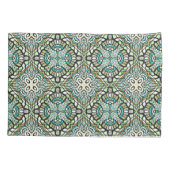 Mint Green Turquoise Hip Bohemian Bali Art Motif Kussensloop (Achterkant-Links)