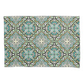 Mint Green Turquoise Hip Bohemian Bali Art Motif Kussensloop (Voorkant-Links)