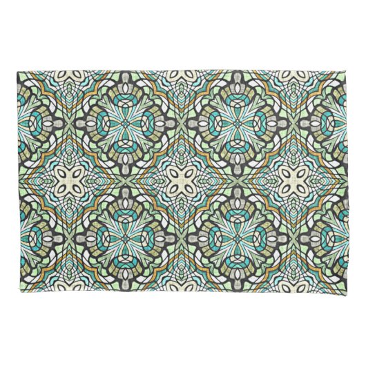 Mint Green Turquoise Hip Bohemian Bali Art Motif Kussensloop (Voorkant-Links)