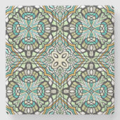 Mint Green Turquoise Hip Bohemian Bali Art Motif Stenen Onderzetter (Voorkant)