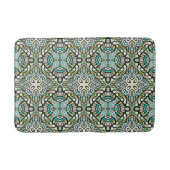 Mint Green Turquoise Tribal Art Badmat (Voorkant)