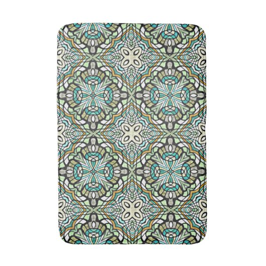 Mint Green Turquoise Tribal Art Badmat (Voorkant Verticaal)