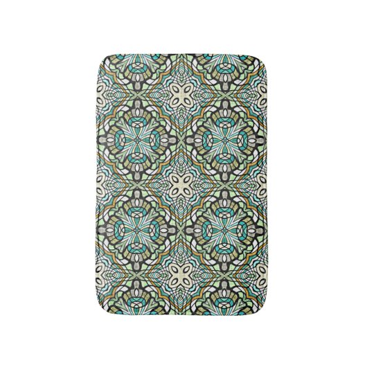 Mint Green Turquoise Tribal Art Badmat (Voorkant Verticaal)