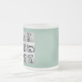 Mint Green Unique Photo Collage Custom Monogram Matglas Koffiemok (Center)