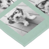 Mint Green Unique Photo Collage Custom Monogram Tafelkleed (Gekanteld)