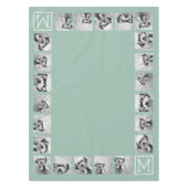 Mint Green Unique Photo Collage Custom Monogram Tafelkleed (Voorkant)