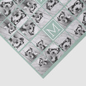 Mint Green Unique Photo Collage Custom Monogram Tissuepapier (Detail)
