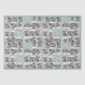 Mint Green Unique Photo Collage Custom Monogram Tissuepapier (Voorkant)