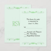Mint Green Vine RSVP Kaartje (Voorkant / Achterkant)