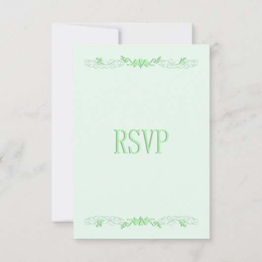Mint Green Vine RSVP met Menu (Achterkant)