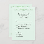 Mint Green Vine RSVP met Menu (Voorkant / Achterkant)