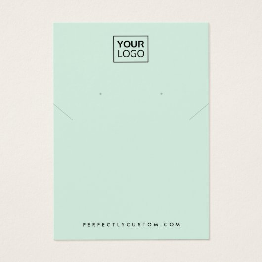 Mint green voeg logo ketting oormerkende vertoning visitekaartje (Voorkant)