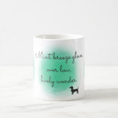 Mint Green Watercolor Dachshund - Custom Name Koffiemok (Center)
