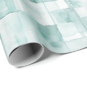 Mint Green Waterverf Abstract Cadeaupapier (Rol Hoek)