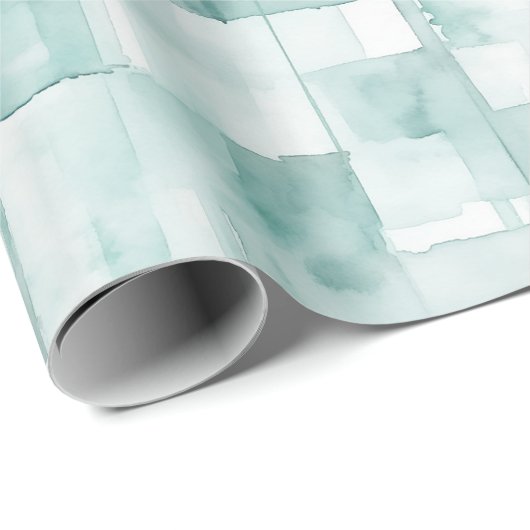 Mint Green Waterverf Abstract Cadeaupapier (Rol Hoek)