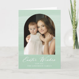 Mint Green Waterverf Arch 2 Fotopaasmaak Feestdagen Kaart