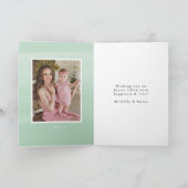 Mint Green Waterverf Arch 2 Fotopaasmaak Feestdagen Kaart (Binnen)