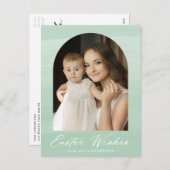 Mint Green Waterverf Arch 2 Fotopaasmaak Feestdagenkaart (Voorkant / Achterkant)