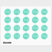 Mint Green Waterverf badbom Ronde Sticker (Vel)