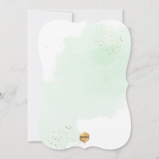 Mint Green Waterverf Baptism+1st Birthday Kaart (Achterkant)