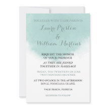 Mint Green Waterverf bruiloft uitnodiging