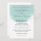 Mint Green Waterverf bruiloft uitnodiging (Voorkant / Achterkant)