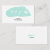 Mint Green Waterverf Business - Hartelijk dank Visitekaartje (Voorkant / Achterkant)