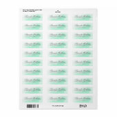 Mint green waterverf calligraphy scriptadres etiket (Full Sheet)