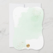 Mint Green Waterverf Christening+1st Birthday Kaart (Achterkant)