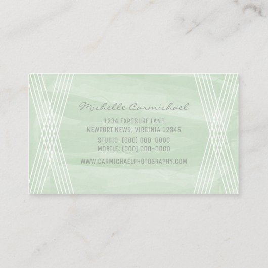 Mint Green Waterverf Deco Visitekaartje (Achterkant)