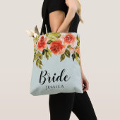 Mint Green Waterverf Floral Bride Tote Bag (Dichtbij)
