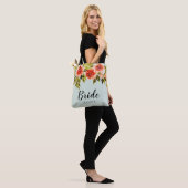 Mint Green Waterverf Floral Bride Tote Bag (Op model)