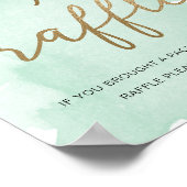 Mint Green Waterverf Gold Diaper Raffle Poster (Hoek)