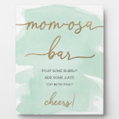 Mint Green Waterverf Gold Ma-osa Bar Sign Fotoplaat (Voorkant)