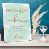 Mint Green Waterverf Gold Ma-osa Bar Sign Fotoplaat (Zijkant)