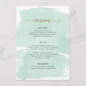 Mint Green Waterverf Gold Menu (Voorkant)