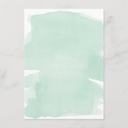 Mint Green Waterverf Gold Menu (Achterkant)