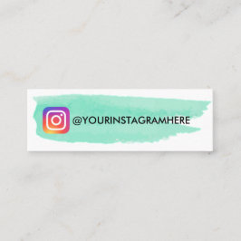 Mint Green Waterverf Instagram Mini Visitekaartje