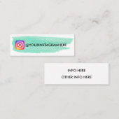 Mint Green Waterverf Instagram Mini Visitekaartje (Voorkant / Achterkant)