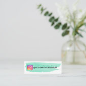 Mint Green Waterverf Instagram Mini Visitekaartje (Staand voorkant)