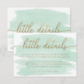 Mint Green Waterverf Little Details Insert Kaart (Voorkant / Achterkant)