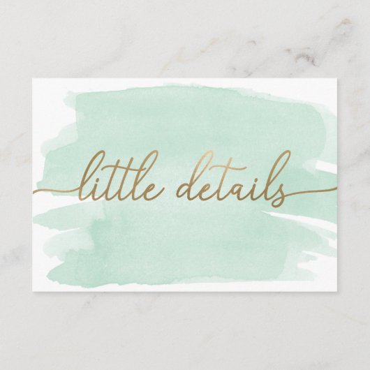 Mint Green Waterverf Little Details Insert Kaart (Achterkant)